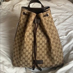 NEW Gucci Canvas Drawstring Backpack